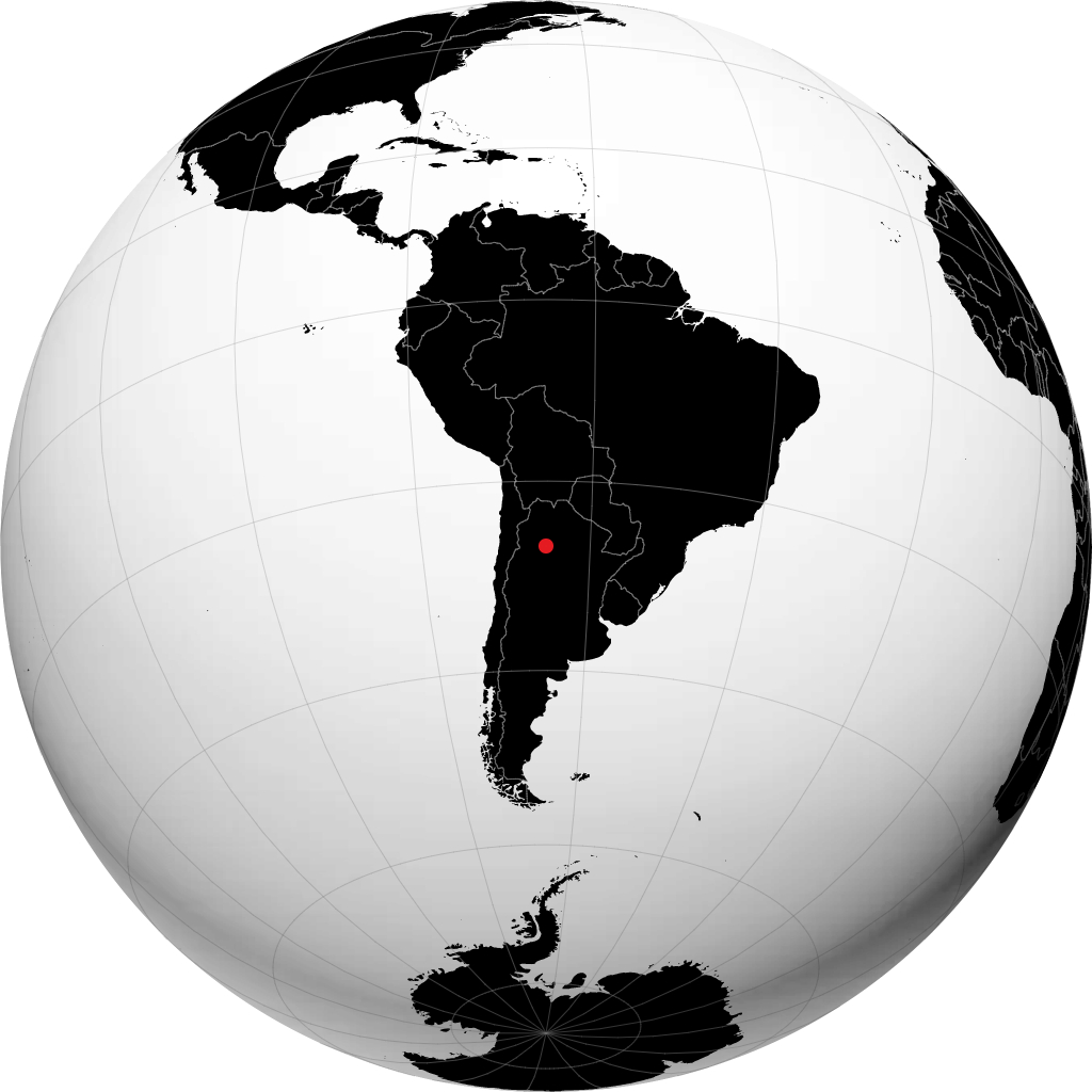 San Miguel de Tucumán on the globe