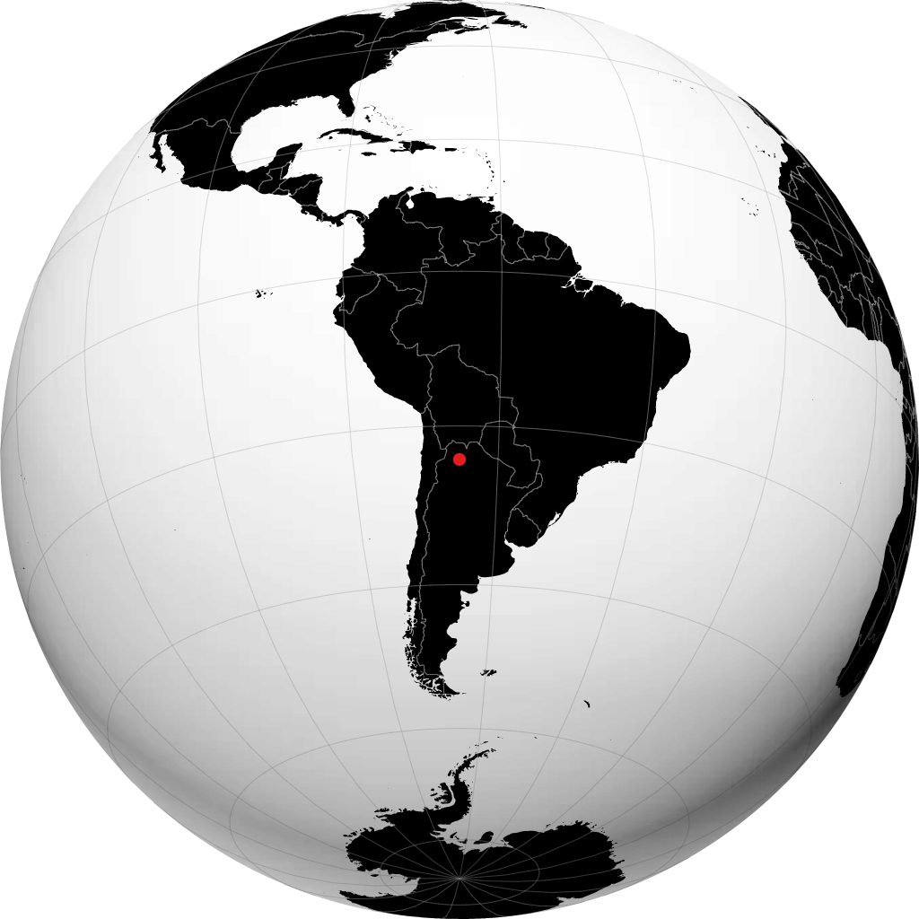 San Salvador de Jujuy on the globe