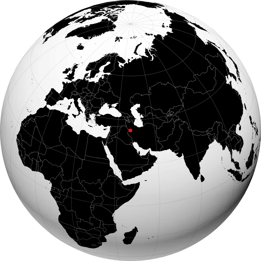 Sanandij on the globe