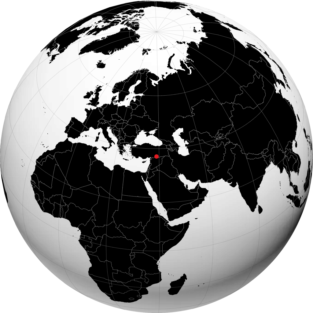 Sanliurfa on the globe