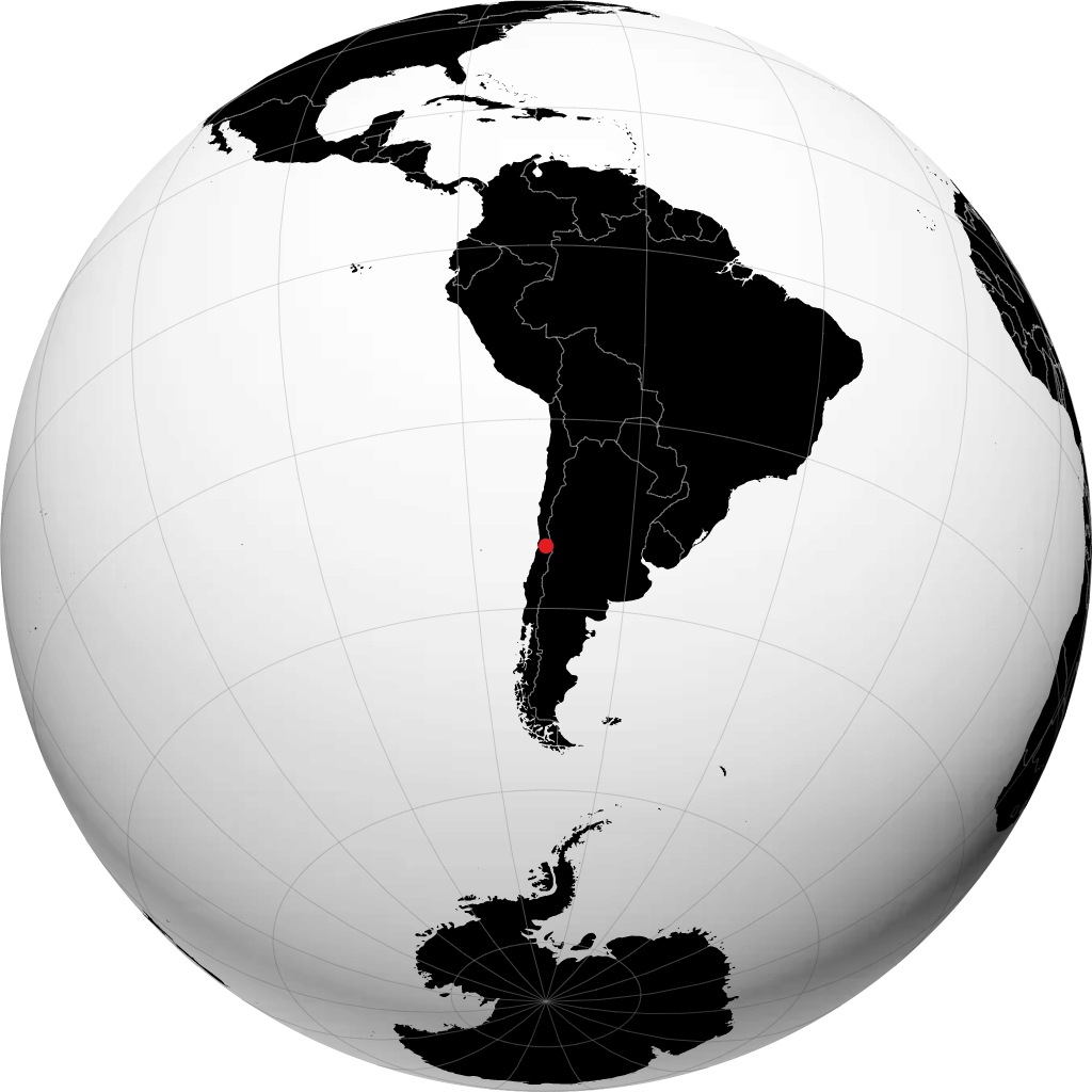 Santiago on the globe