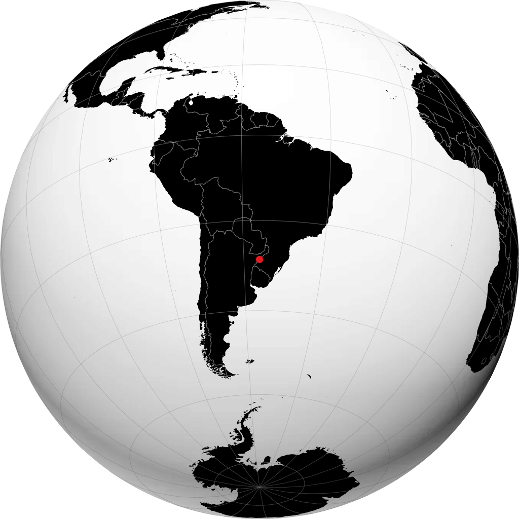 São Borja on the globe