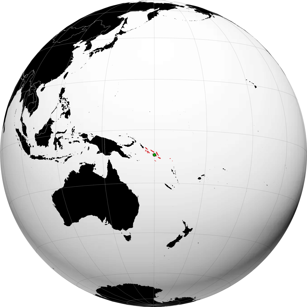 Solomon Islands on the globe