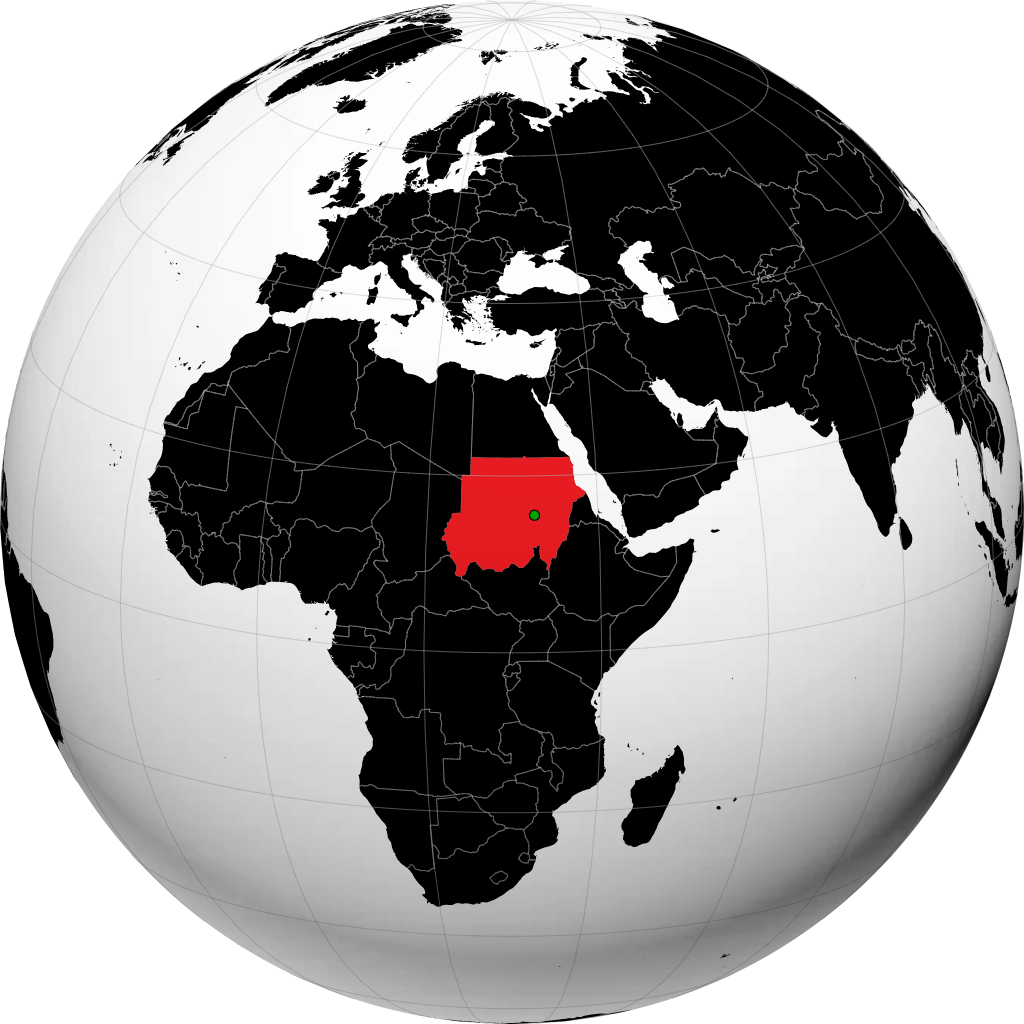 Sudan on the globe