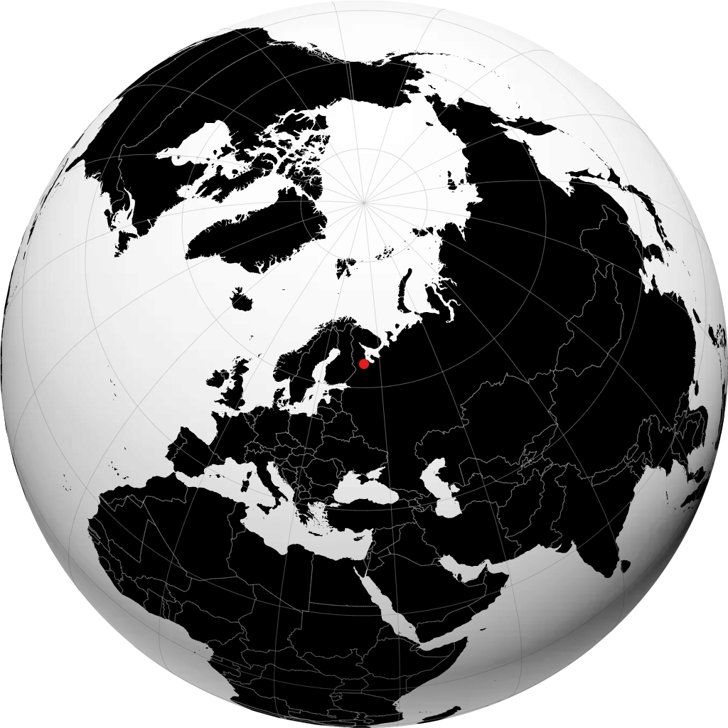 Segezha on the globe