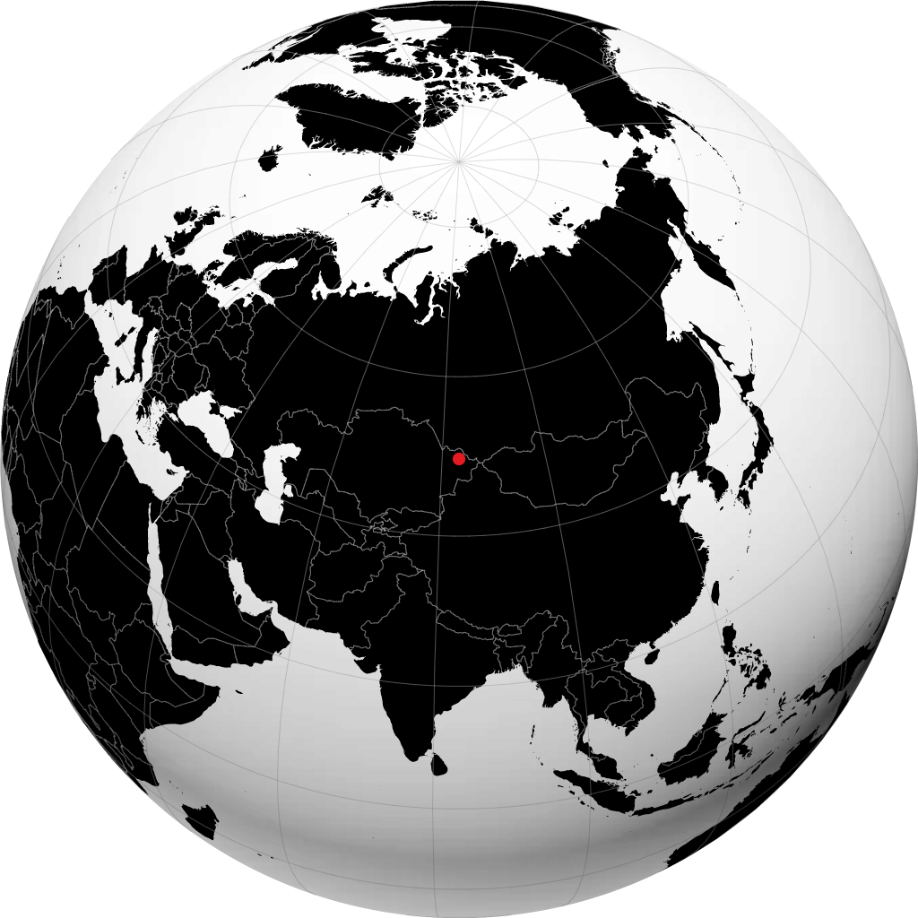 Serebryansk on the globe