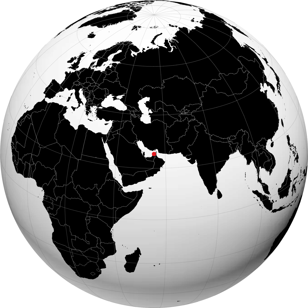 Sharjah on the globe