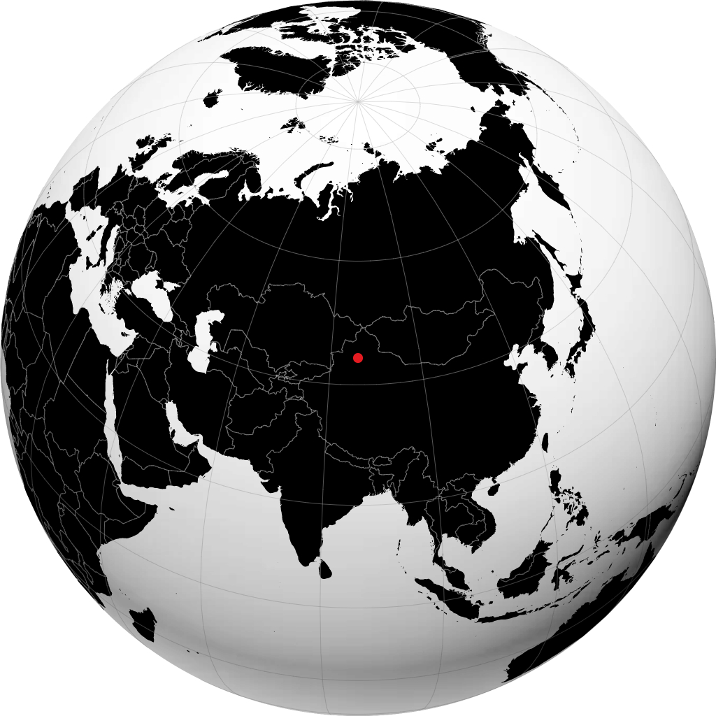 Shihezi on the globe