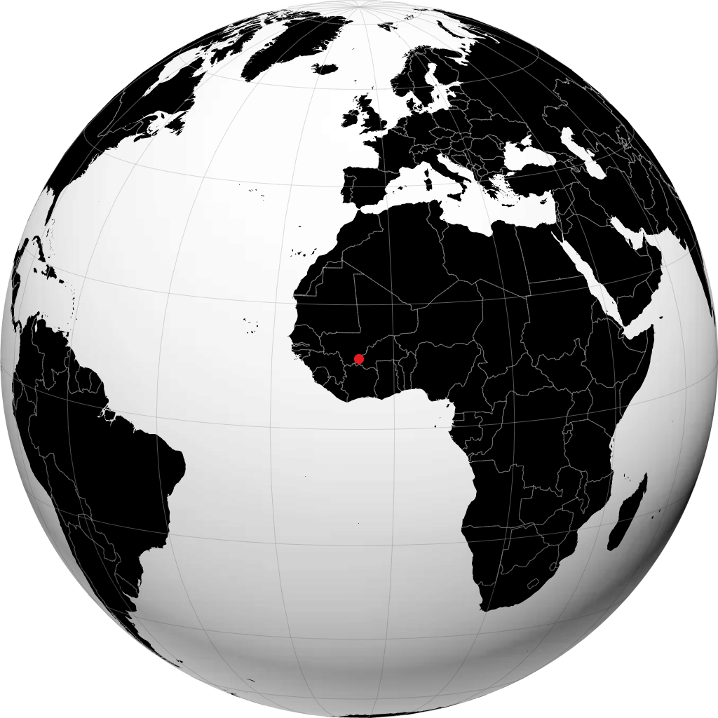 Sikasso on the globe