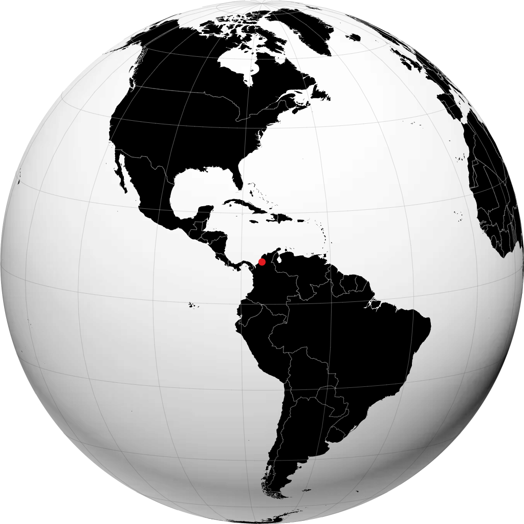 Sincelejo on the globe