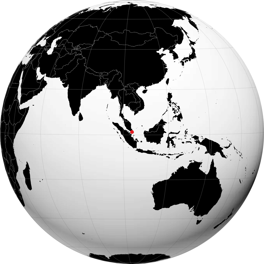 Singapore on the globe