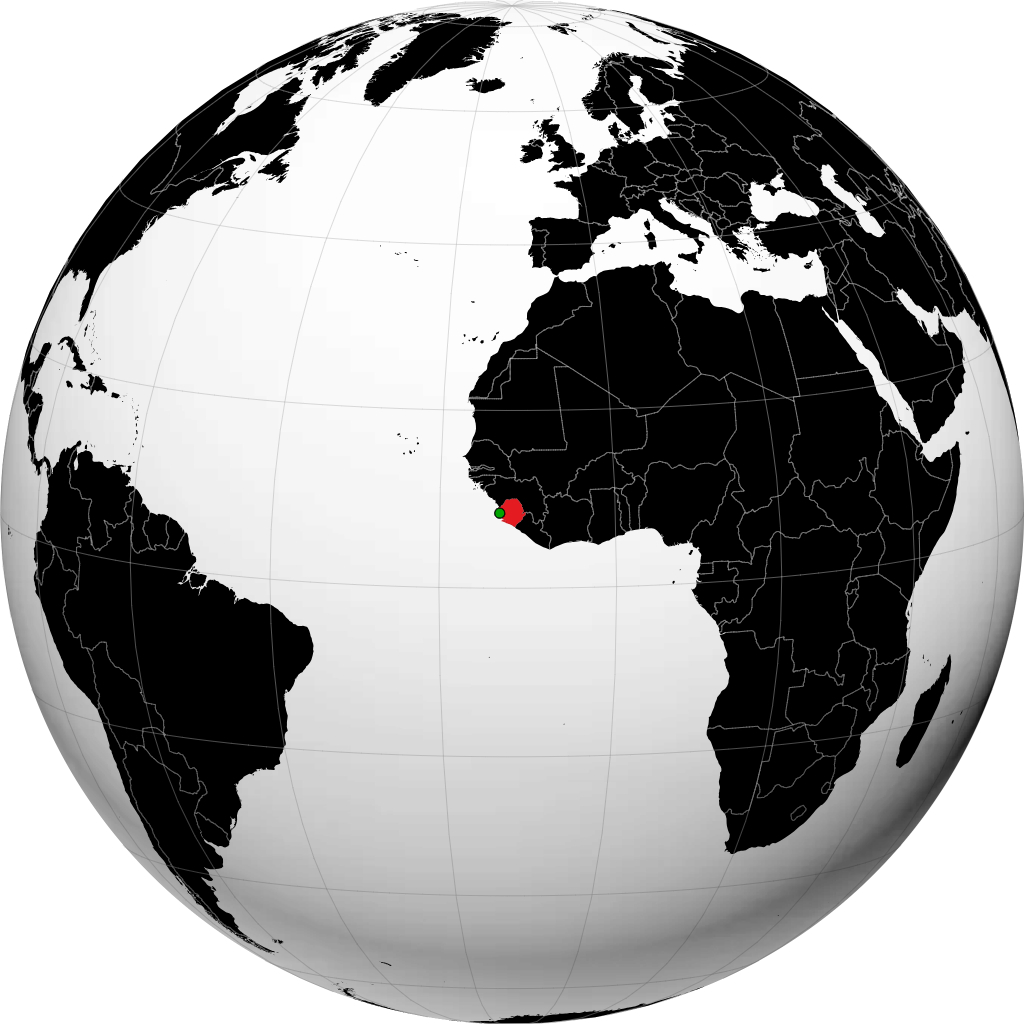 Sierra Leone on the globe