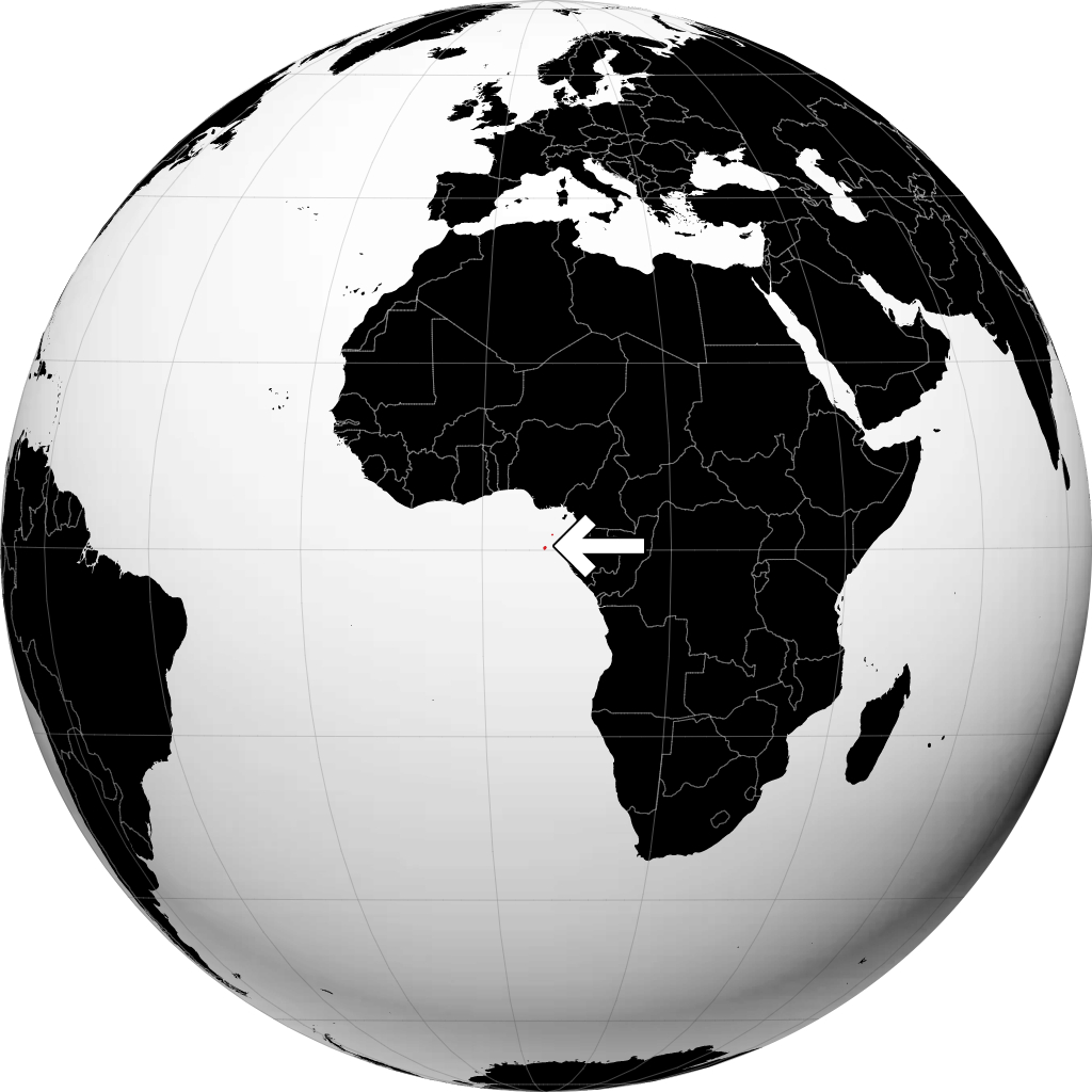 Sao Tome and Principe on the globe