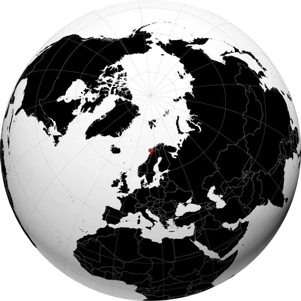 Stokmarknes on the globe