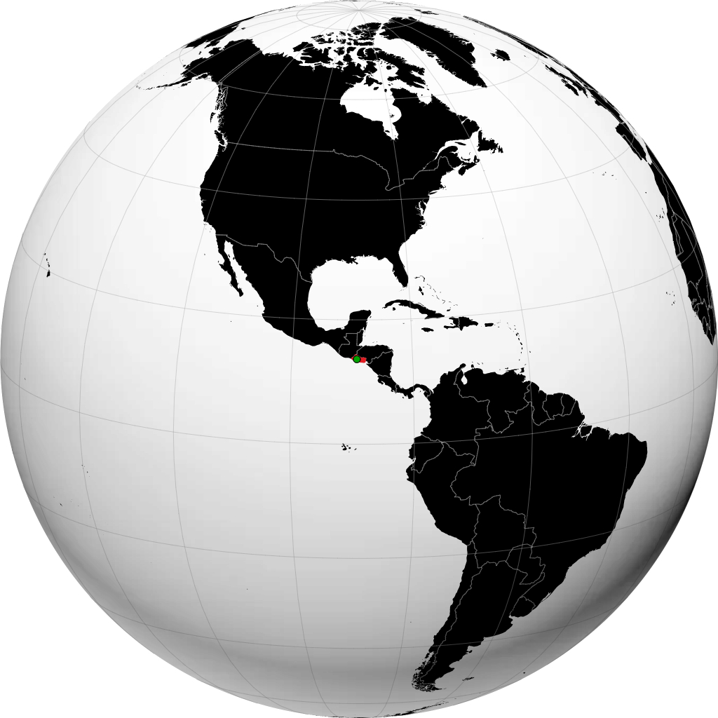 El Salvador on the globe