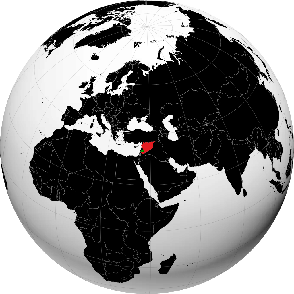 Syria on the globe