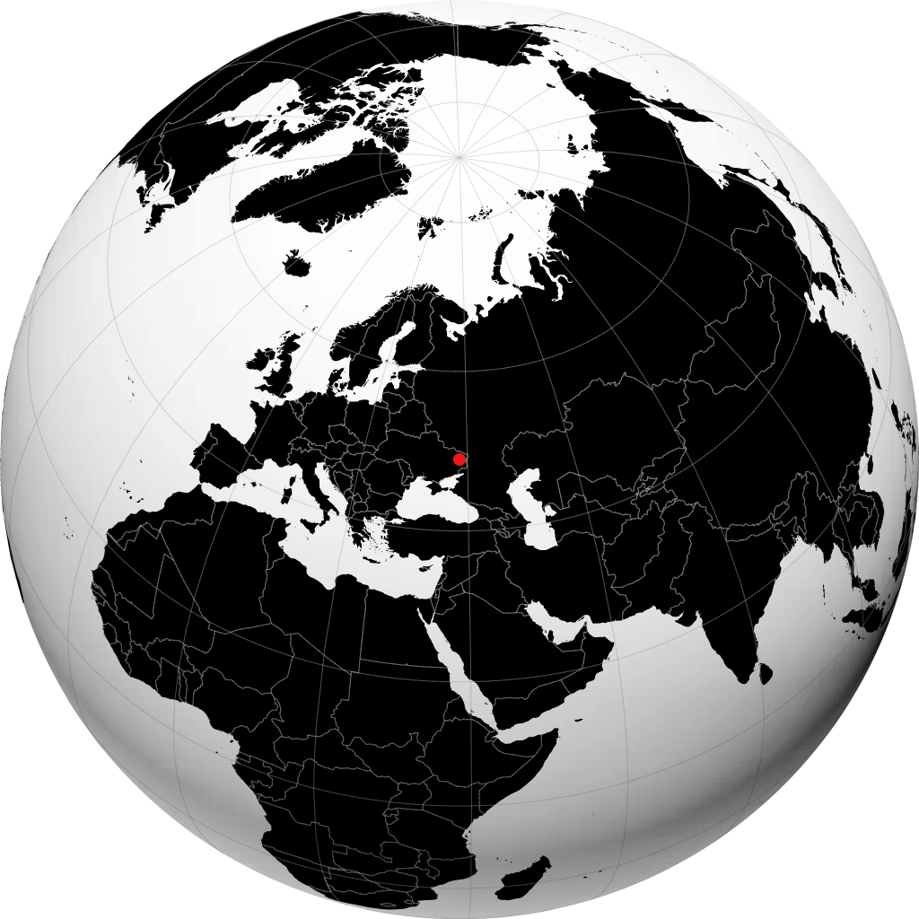 Syeverodonetsk on the globe