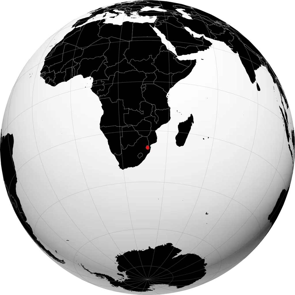 Eswatini on the globe