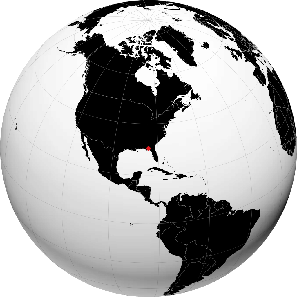 Tallahassee on the globe