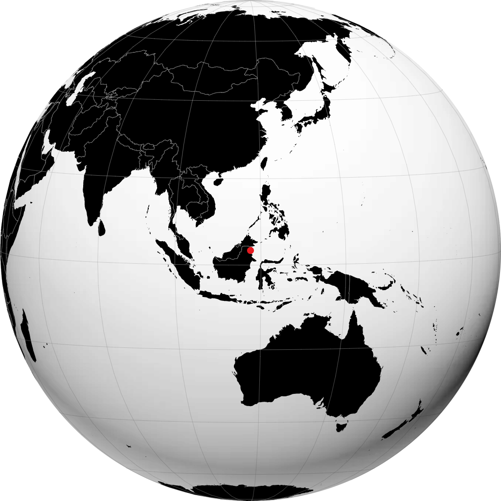 Tarakan on the globe