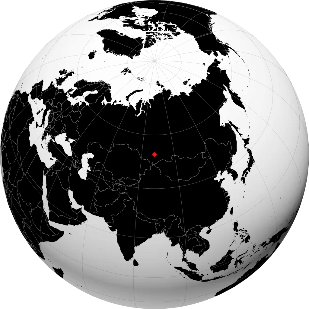 Tashtagol on the globe