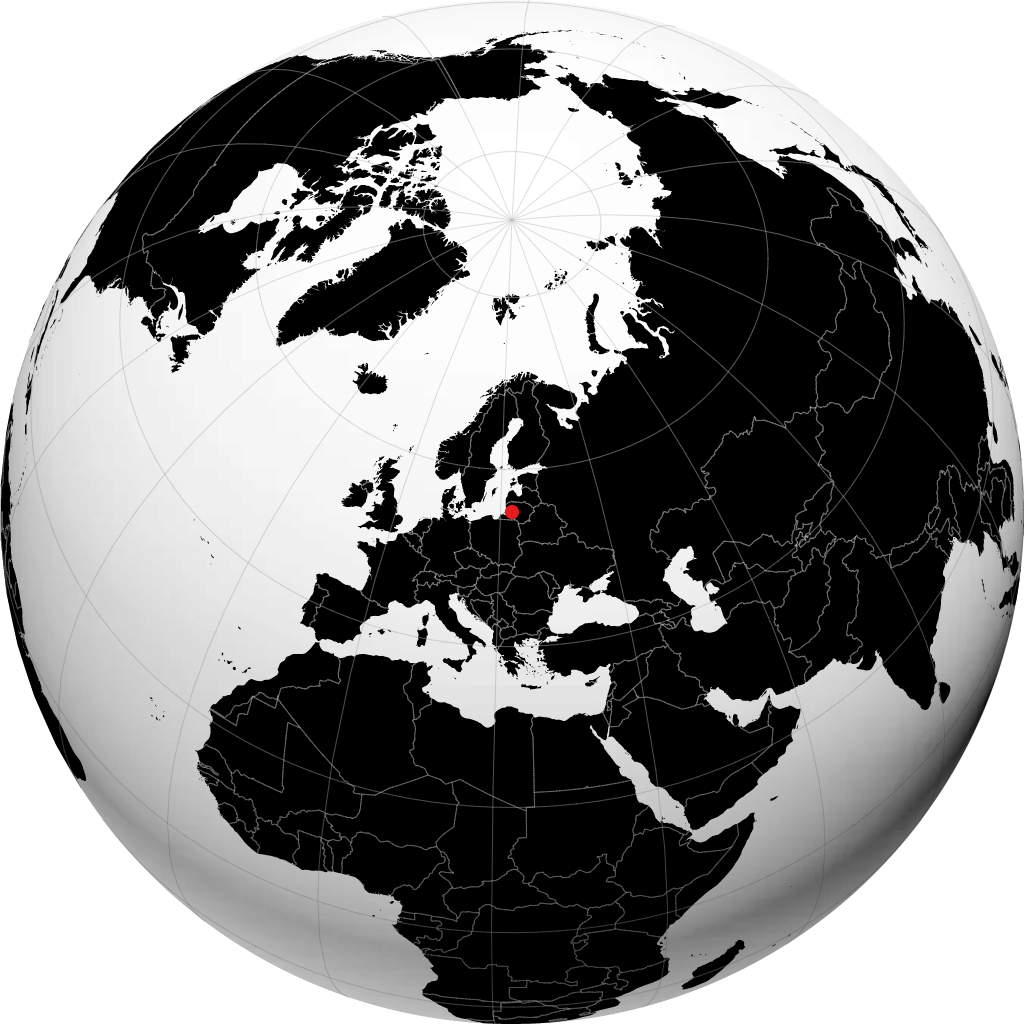 Tauragė on the globe