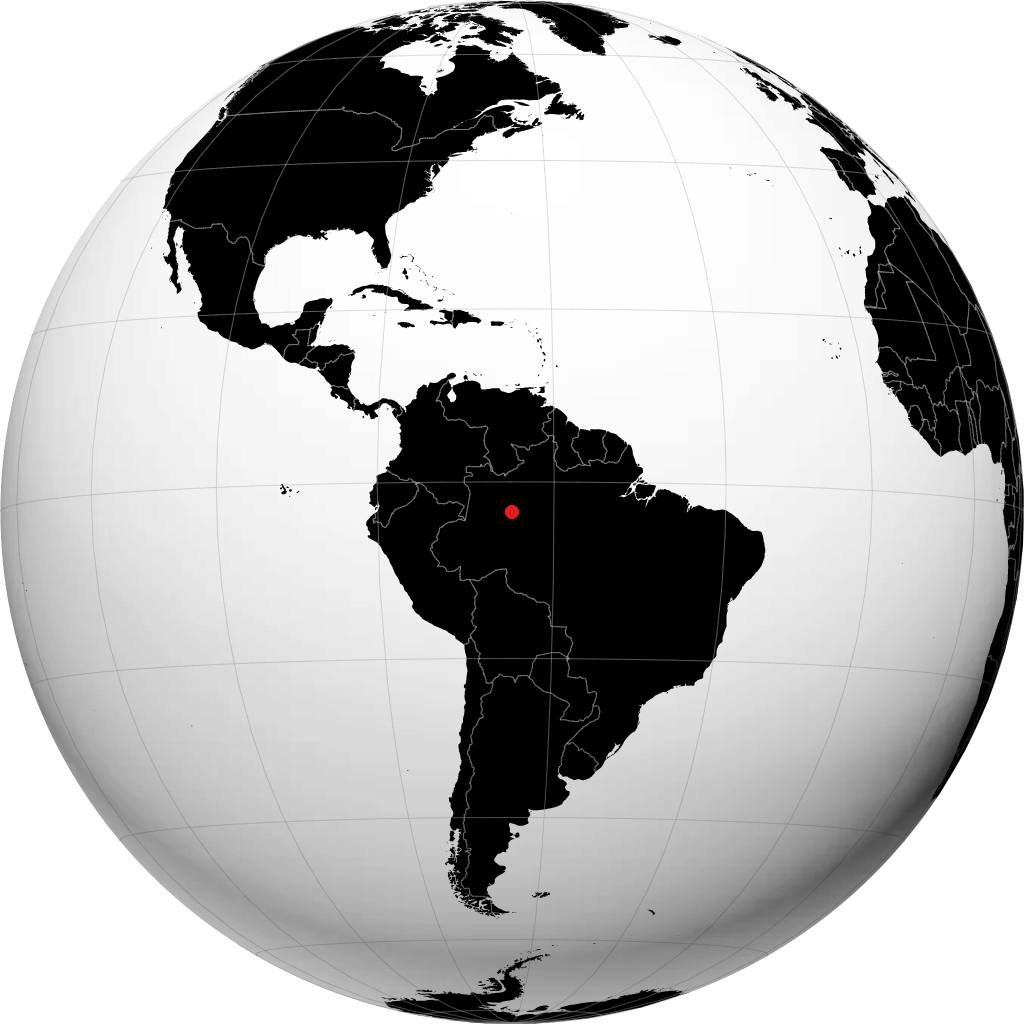 Tefé on the globe