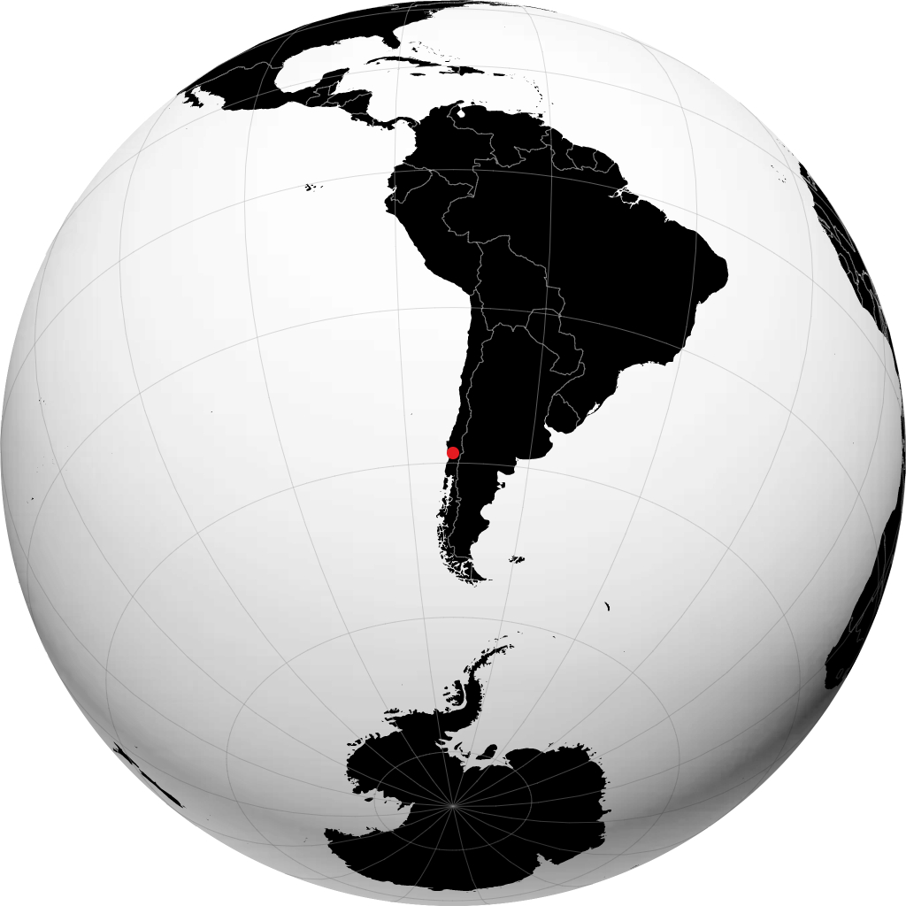 Temuco on the globe