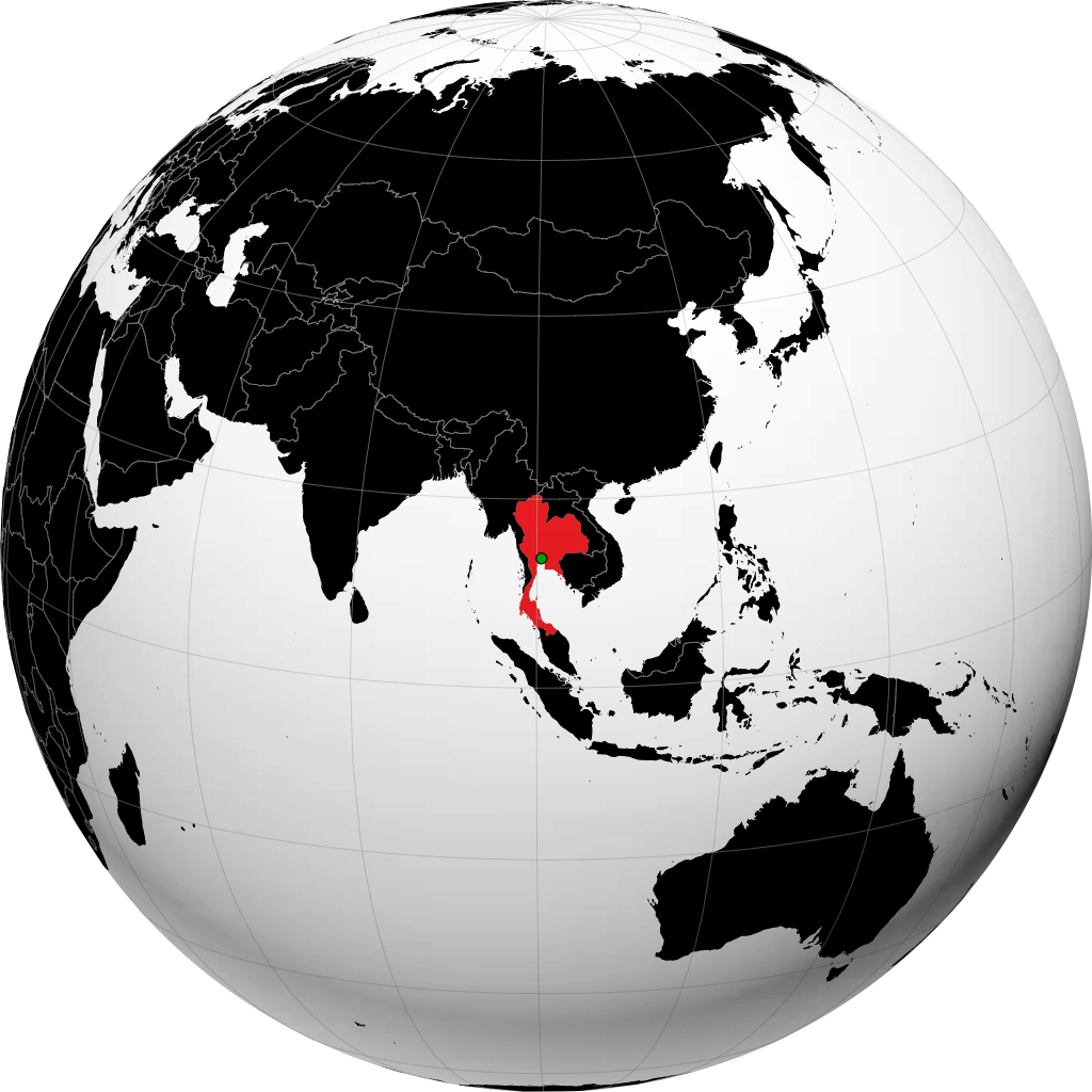 Thailand on the globe