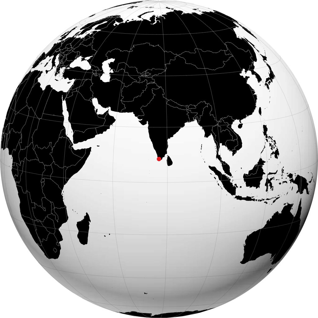 Thiruvananthapuram on the globe