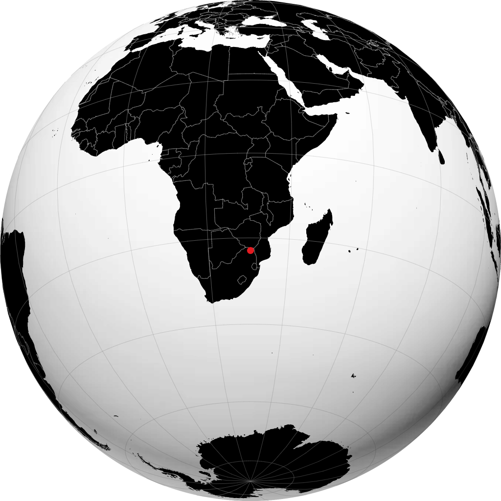 Thohoyandou on the globe