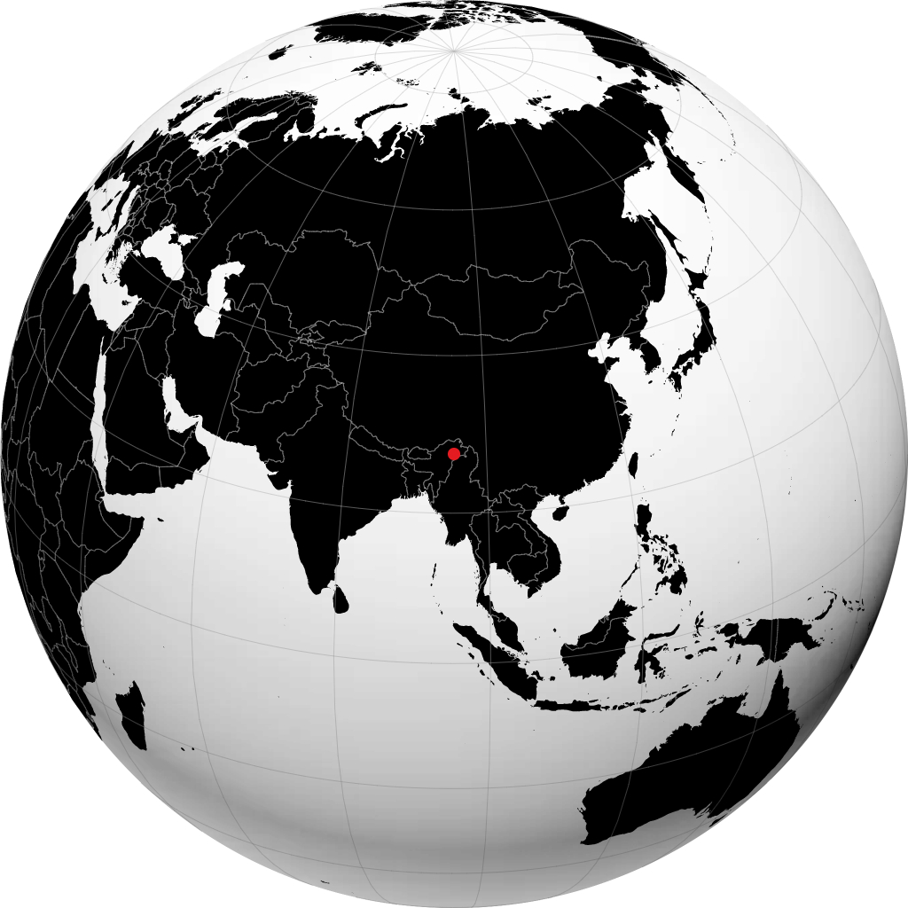 Tinsukia on the globe