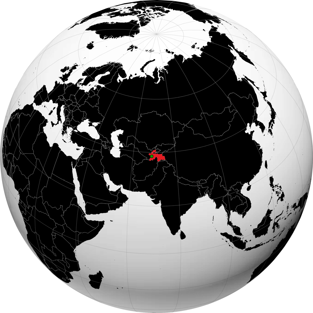 Tajikistan on the globe