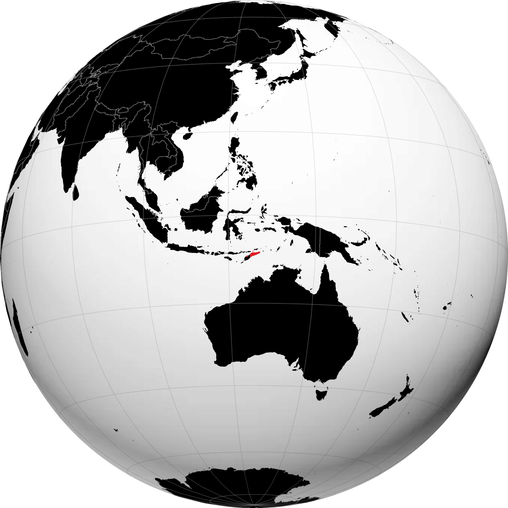 East Timor on the globe