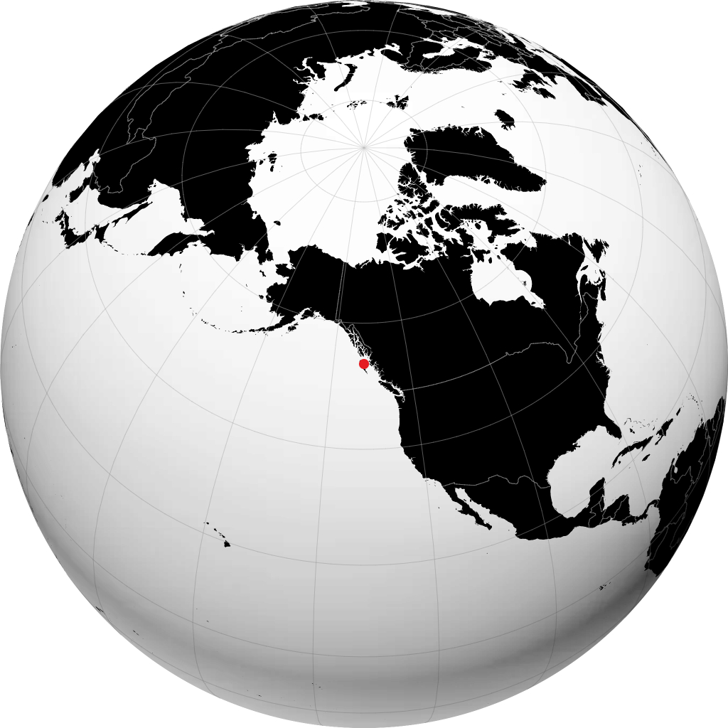 Tlell on the globe