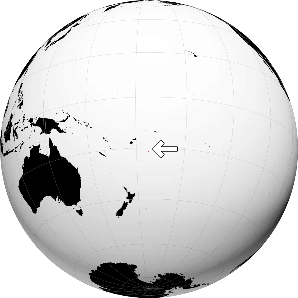 Tonga on the globe