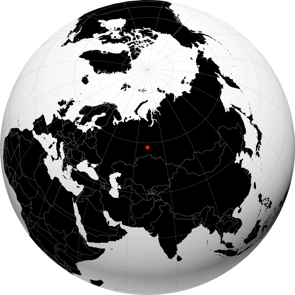 Tobolsk on the globe