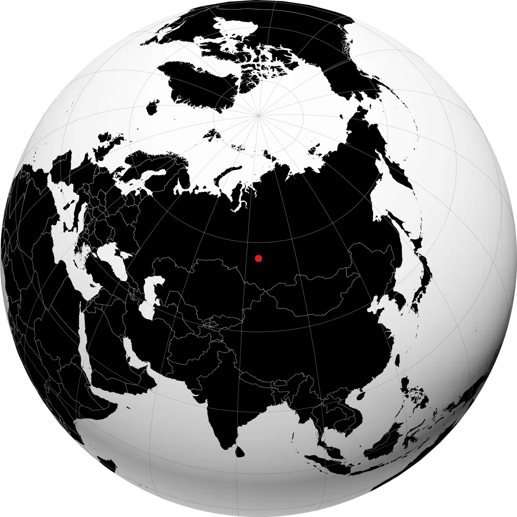 Tomsk on the globe