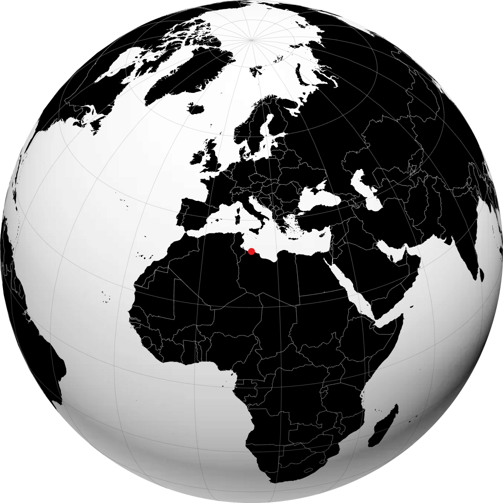 Tripoli on the globe