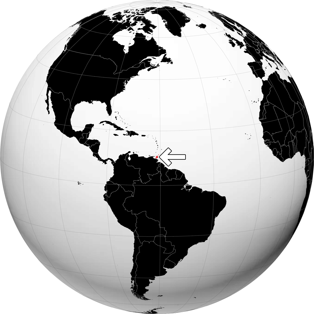 Trinidad and Tobago on the globe