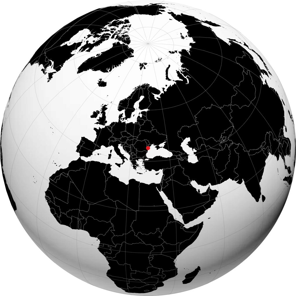 Tulcea on the globe