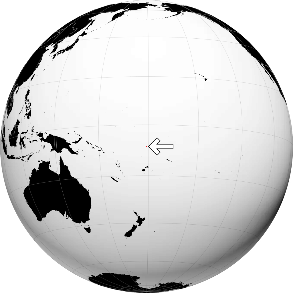 Tuvalu on the globe