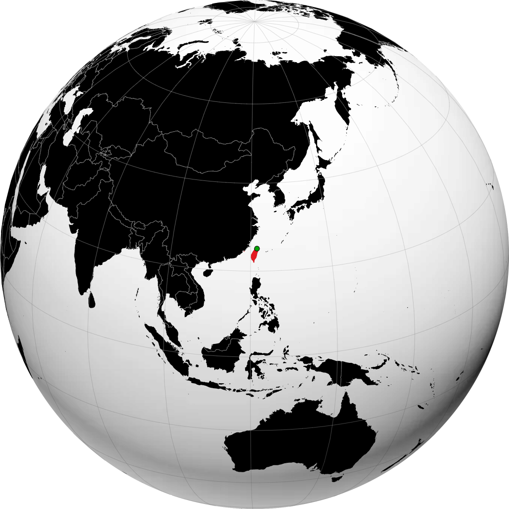 Taiwan on the globe