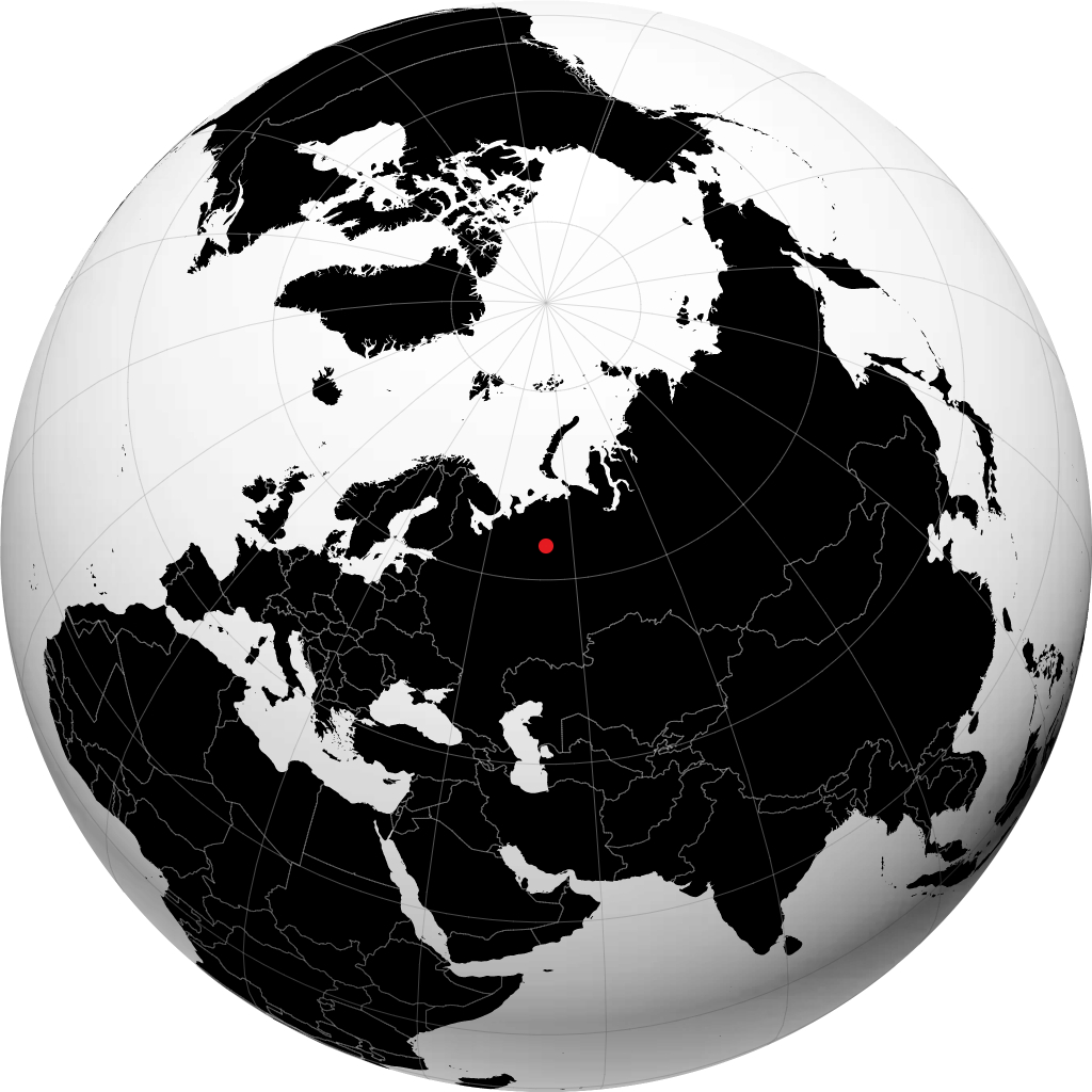 Ukhta on the globe