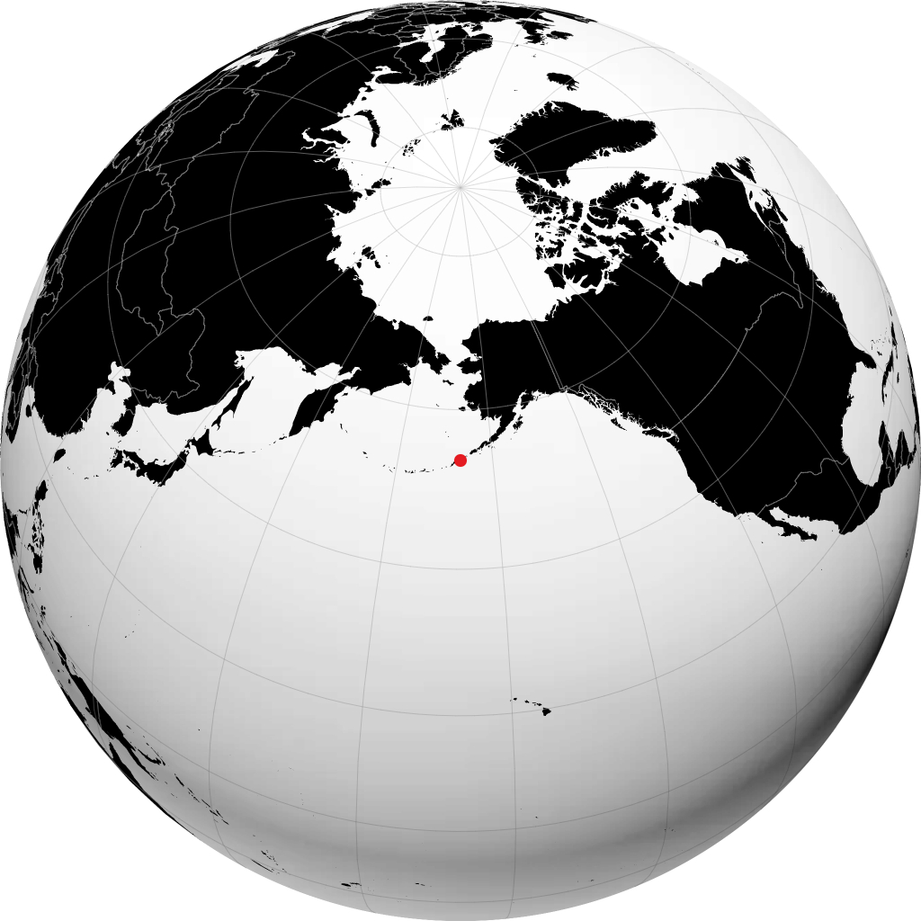 Unalaska on the globe