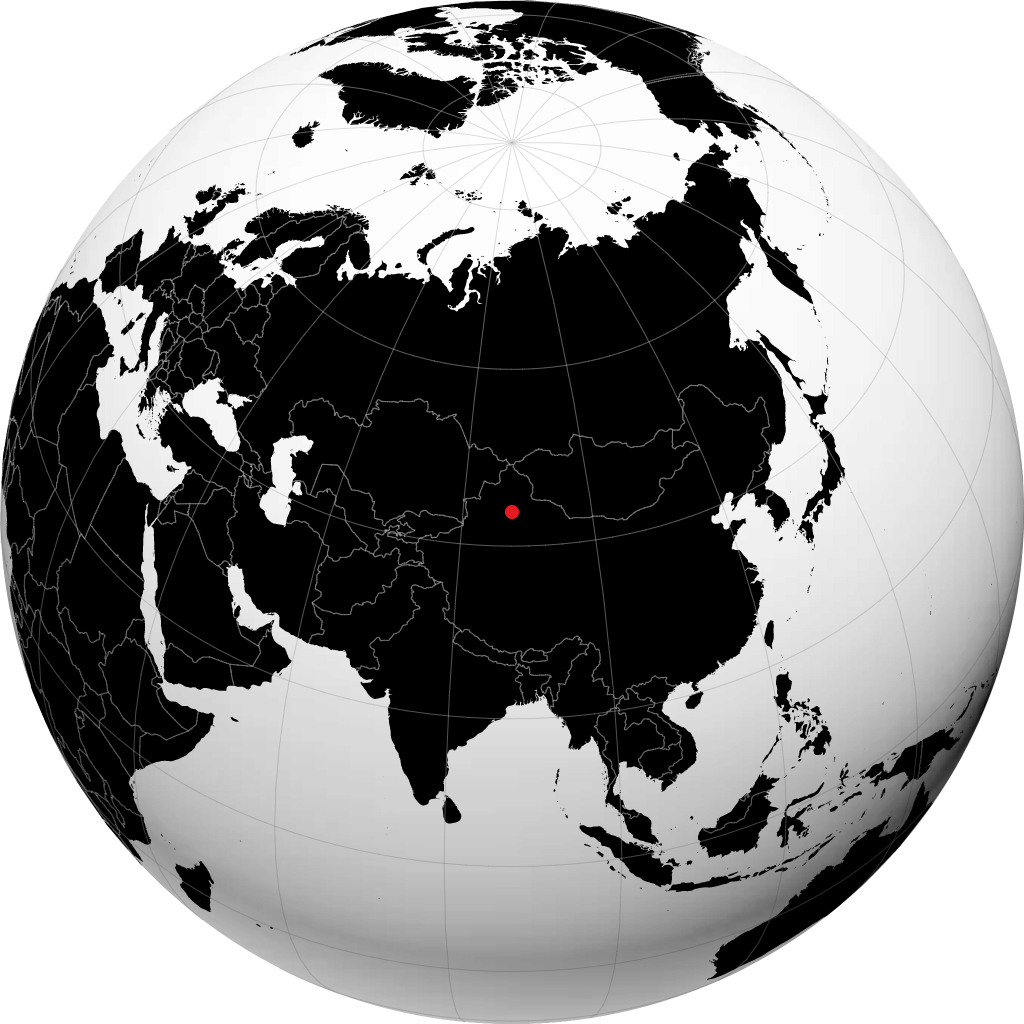 Ürümqi on the globe