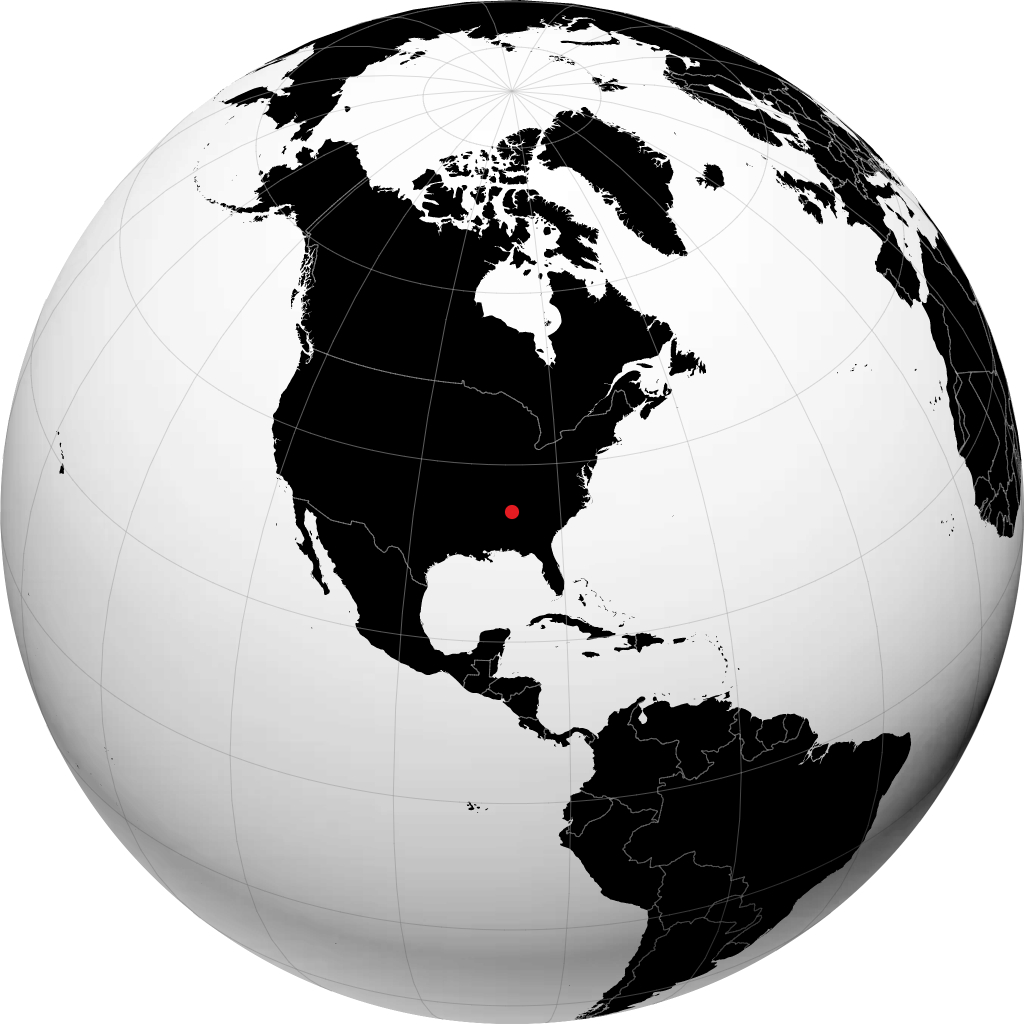 Huntsville on the globe