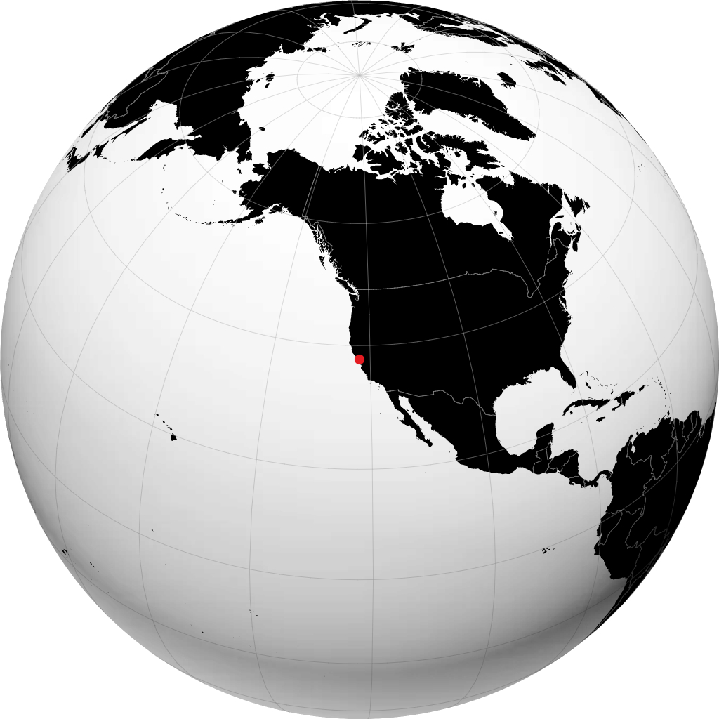 Oakland on the globe