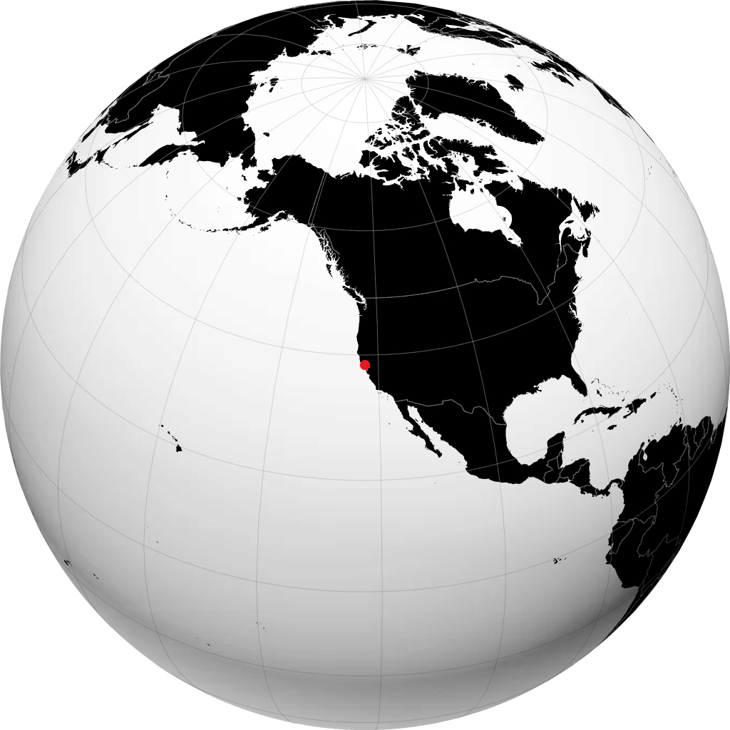 Santa Rosa on the globe