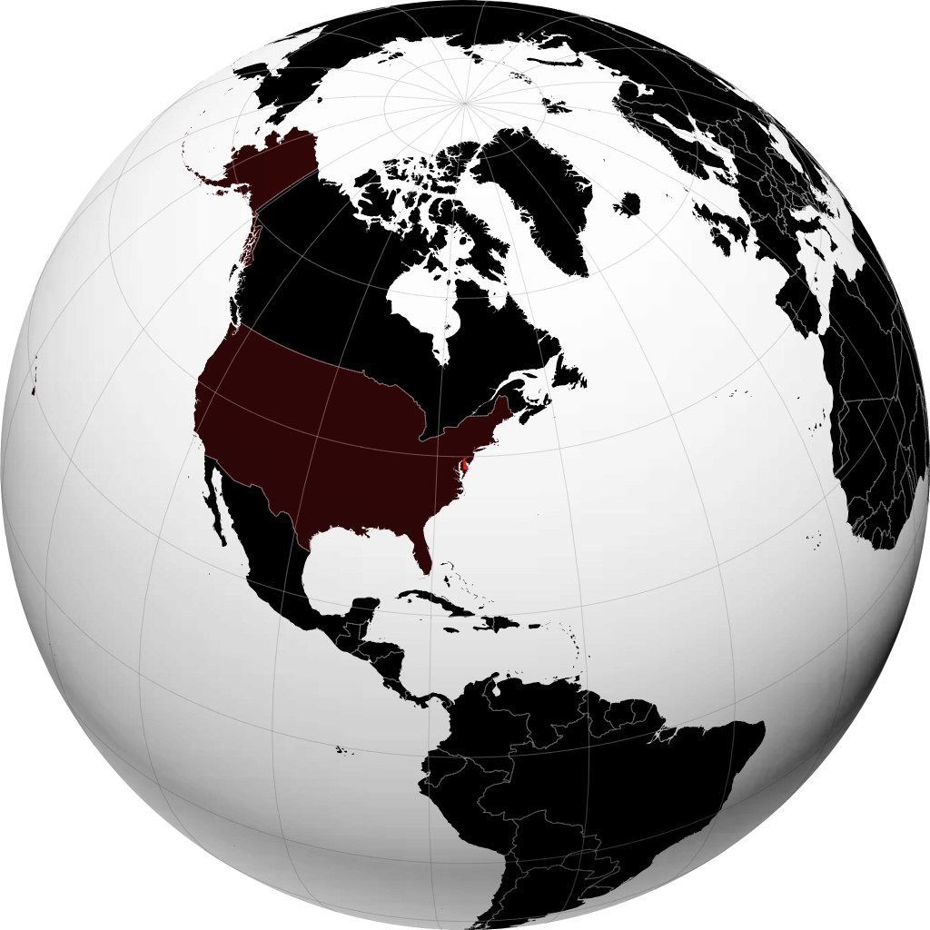 Delaware on the globe